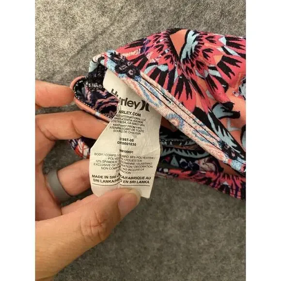 Nike Dri Fit Sports Bra Size XS-S Floral Lace Racer Back Hurley Collaboration - Picture 5 of 5